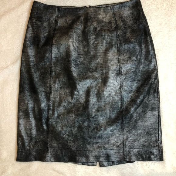 🔴 2 /$25 Jockey Women's Charcoal Gray Pleather Snake Skin Knee Length - Picture 1 of 7